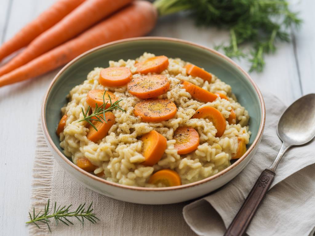 Risotto poireaux carottes crémeux à souhait en toute simplicité